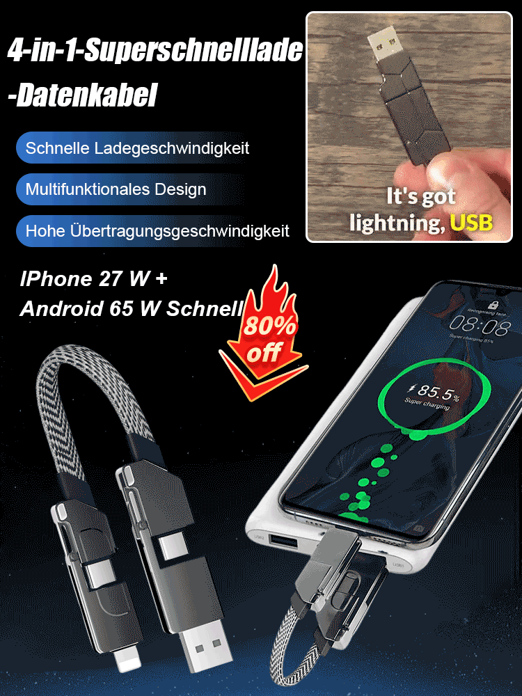 4-in-1-Superschnelllade-Datenkabel