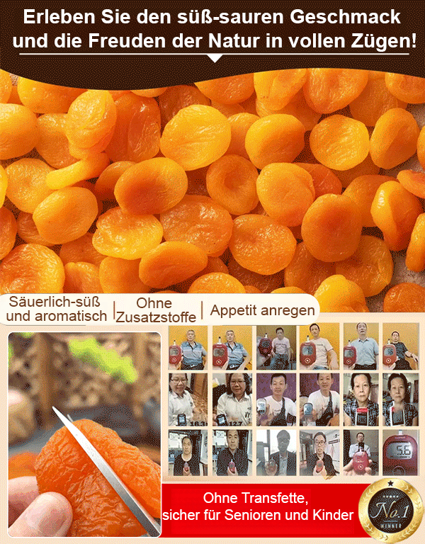 Süß-saure ungesüßte getrocknete Aprikosen