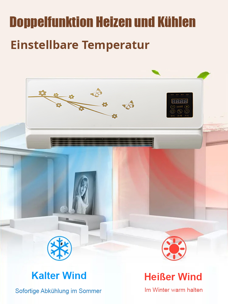 Wandmontierte Dual-Wind-Klimaanlage