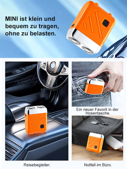 【50% Rabatt】Tragbarer Rasierer, sanfte Rasur in einer Sekunde, 360°-Drehung, rückstandslose Rasur, eine Ladung reicht für einen Monat