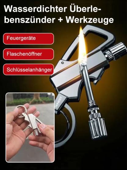 Feuerzeug, Flaschenöffner, Schlüsselanhänger 3-in-1 | Multifunktionaler Schlüsselanhänger-Flaschenöf