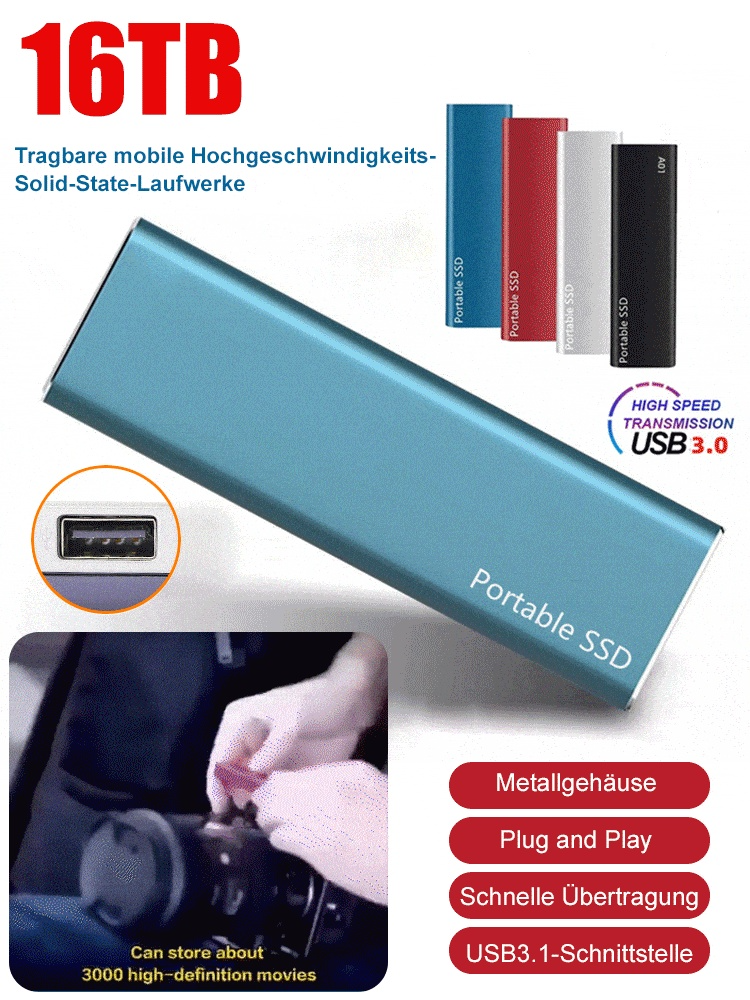 Tragbare austauschbare Hochgeschwindigkeits-Solid-State-Laufwerke