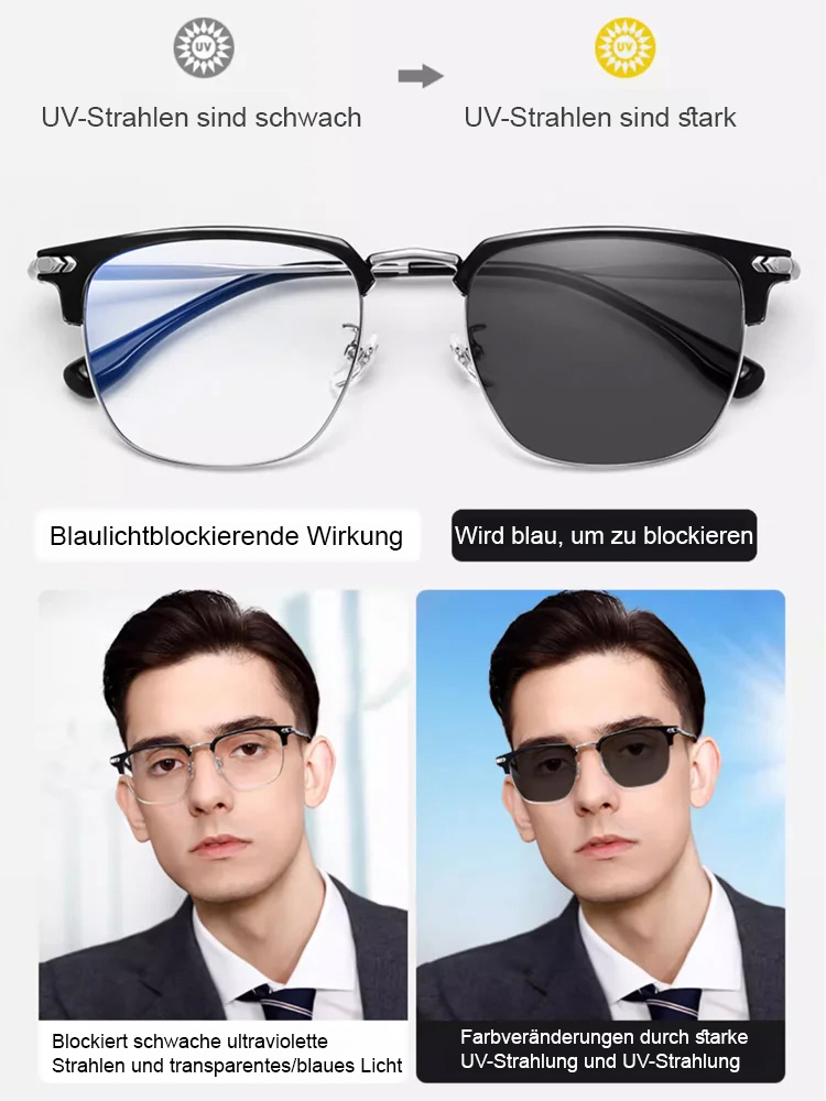 Automatische Zoom-Augenbrauenhalterung Blaulichtschutz Lesebrille