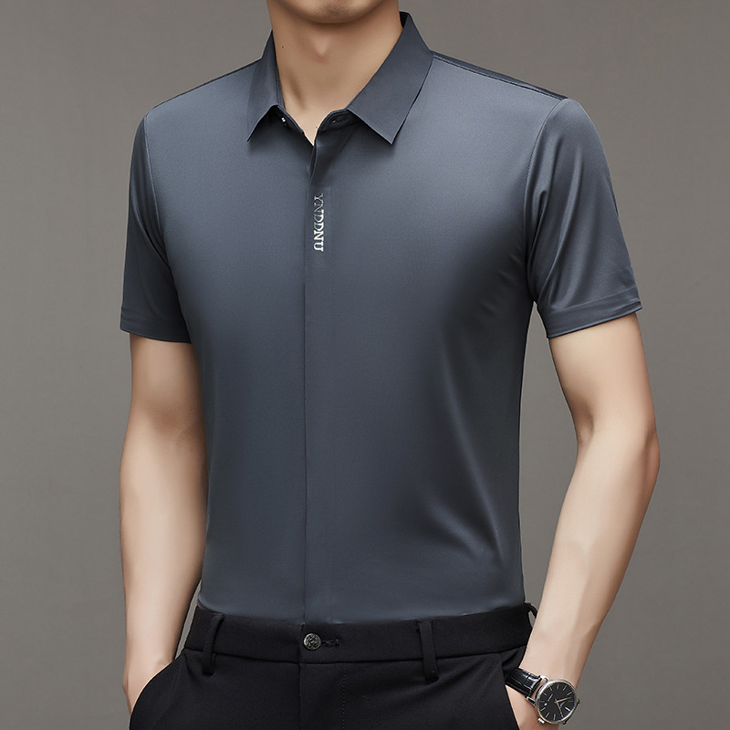Herren Premium Ice Silk Kurzarmhemd