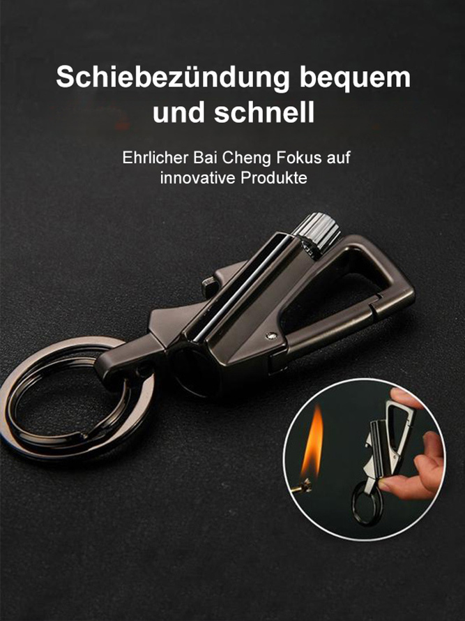 Feuerzeug, Flaschenöffner, Schlüsselanhänger 3-in-1 | Multifunktionaler Schlüsselanhänger-Flaschenöf