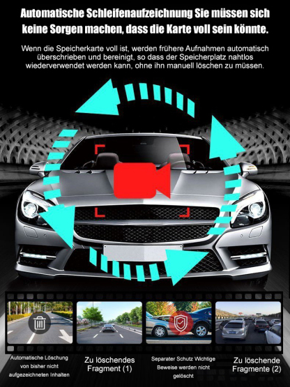 HD 1080 Fahrrekorder mit drehbarem Objektiv
