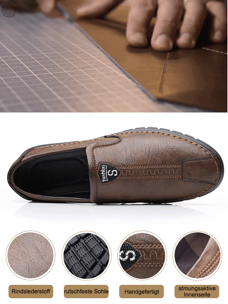 Handgefertigte Slip-on-Lederschuhe für Herren