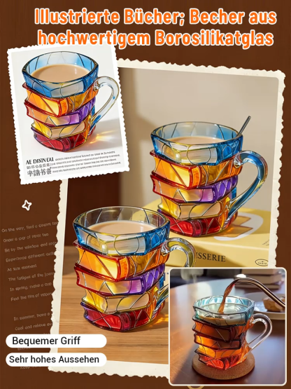 Hochwertiges, handbemaltes Buch aus hochborosilikat-Kristallglas.