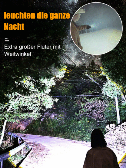 【Doppellichtquelle Superhell Fernstrahler】Weißer Laser Zoom Taschenlampe