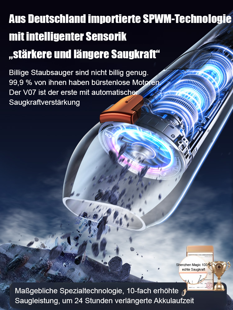 Kabelloser tragbarer Handstaubsauger mit starker Saugkraft, reinigen Sie Ihr Auto ganz einfach