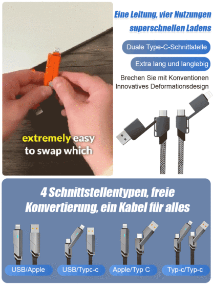 4-in-1-Superschnelllade-Datenkabel