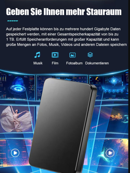 Externe große Kapazität erweiterbare mobile Festplatte für Handy und Computer.