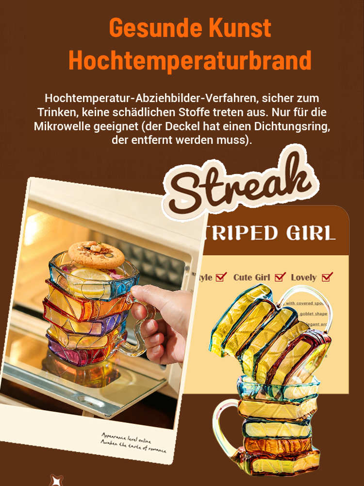 Hochwertiges, handbemaltes Buch aus hochborosilikat-Kristallglas.