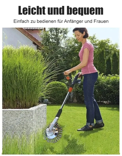 Rasenmäherkopf mit Drahtjäträdern