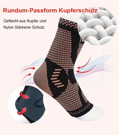 Knöchelhohe Korrektursocken für Krampfadern mit Kupferfaser