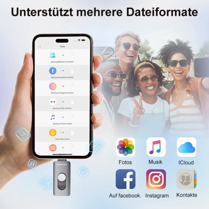 Sichern Sie Daten jederzeit und überall mit dem 3-in-1-USB-Flash-Laufwerk zur Handyerweiterung
