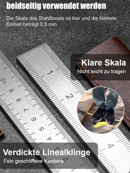 Multifunktionales, verlängertes und verdicktes taktisches Stahl-Lineal zur Selbstverteidigung