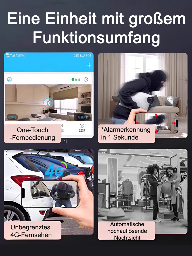 📹️Hochauflösende Miniaturkamera mit Nachtsicht und Gefahrenalarmfunktion, 🔗kann zur Echtzeitüberwachung mit dem Mobiltelefon verbunden werden, keine Verkabelung erforderlich, kann überall platziert werden