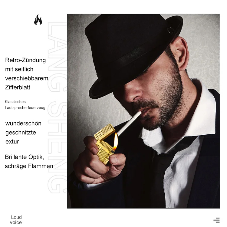 Diamantmuster Doppelflamme Luxus-Zigarrenfeuerzeug