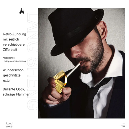 Diamantmuster Doppelflamme Luxus-Zigarrenfeuerzeug