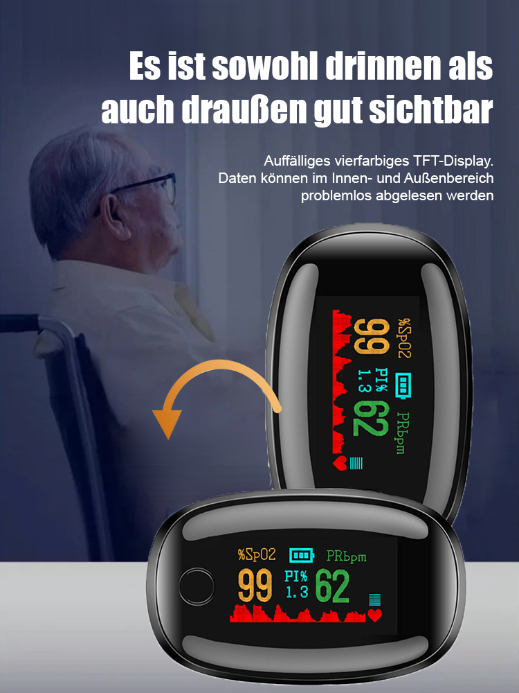 TFT-Clip-Hausgebrauch-Sauerstoffsättigungsmonitor-Juwelenoximeter