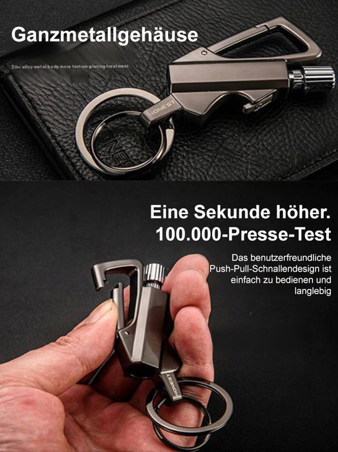 Feuerzeug, Flaschenöffner, Schlüsselanhänger 3-in-1 | Multifunktionaler Schlüsselanhänger-Flaschenöf