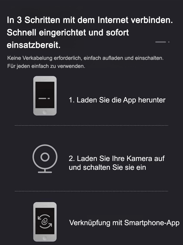 📹️Hochauflösende Miniaturkamera mit Nachtsicht und Gefahrenalarmfunktion, 🔗kann zur Echtzeitüberwachung mit dem Mobiltelefon verbunden werden, keine Verkabelung erforderlich, kann überall platziert werden