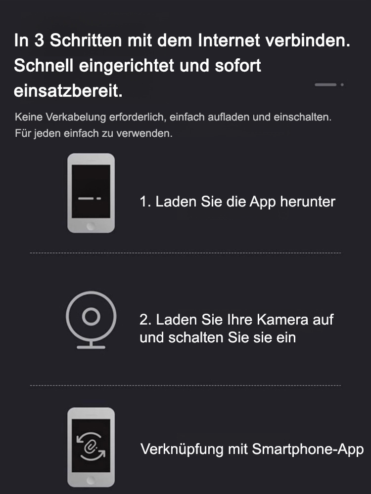 📹️Hochauflösende Miniaturkamera mit Nachtsicht und Gefahrenalarmfunktion, 🔗kann zur Echtzeitüberwachung mit dem Mobiltelefon verbunden werden, keine Verkabelung erforderlich, kann überall platziert werden