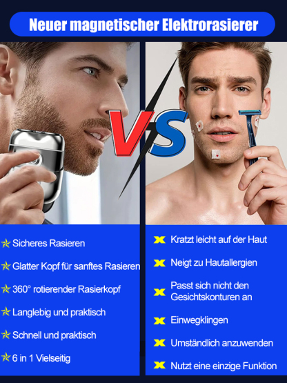 Zweiring-Magnetrasierer für Reisen