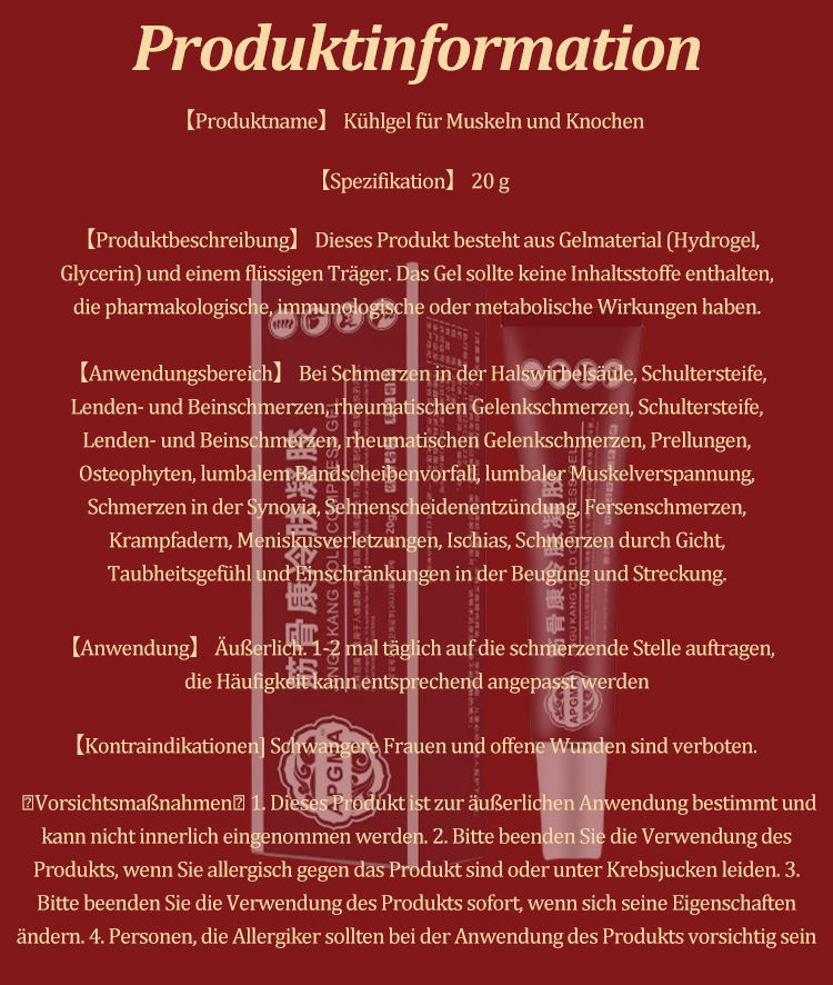 Muskel- und Skelettpflege Kühlgel