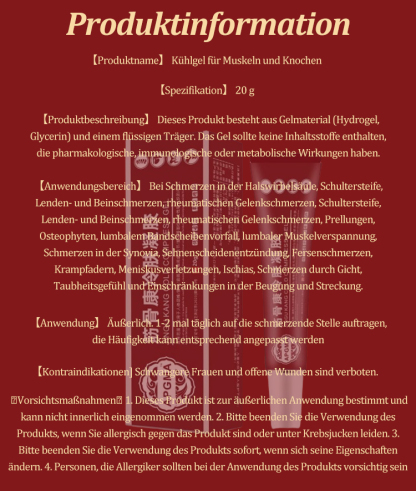 Muskel- und Skelettpflege Kühlgel