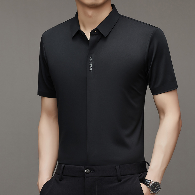 Herren Premium Ice Silk Kurzarmhemd