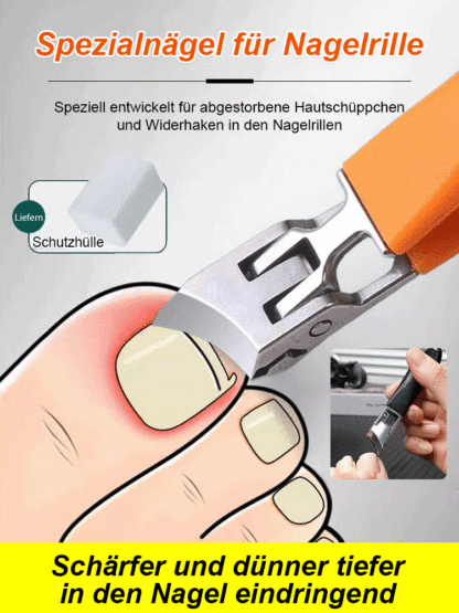 【Für eingewachsene Nägel unverzichtbar】Großer schräger Nagelknipser mit Spritzschutz