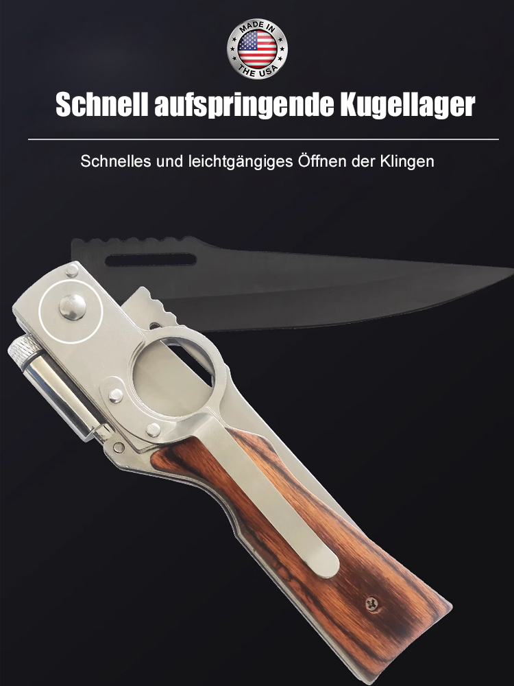 Multifunktionales Klappwerkzeug mit Holzgriff