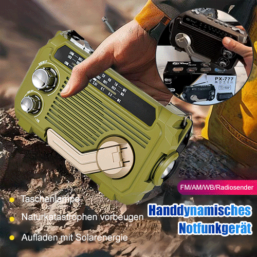 Handgekurbeltes Notstromradio