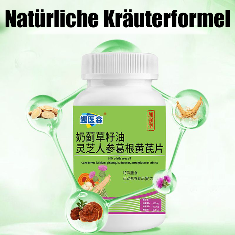 Mariendistelsamenöl, Ganoderma-, Ginseng-, Pueraria- und Astragalus-Tabletten