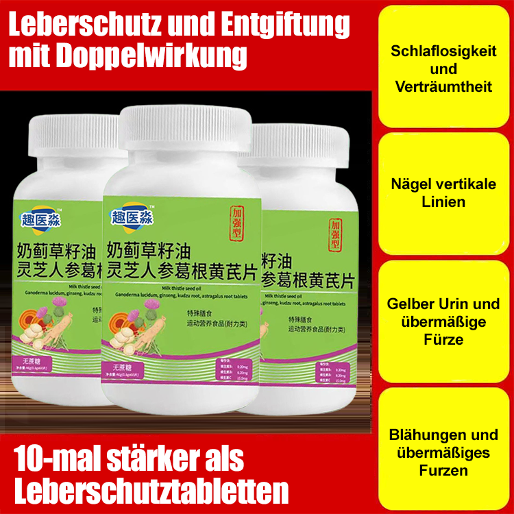 Mariendistelsamenöl, Ganoderma-, Ginseng-, Pueraria- und Astragalus-Tabletten