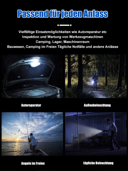 【Doppellichtquelle Superhell Fernstrahler】Weißer Laser Zoom Taschenlampe