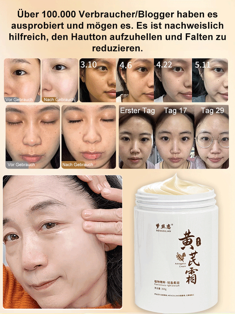 【Anti-Aging Nr. 1】Aufhellende und hautverjüngende Huangqi-Creme