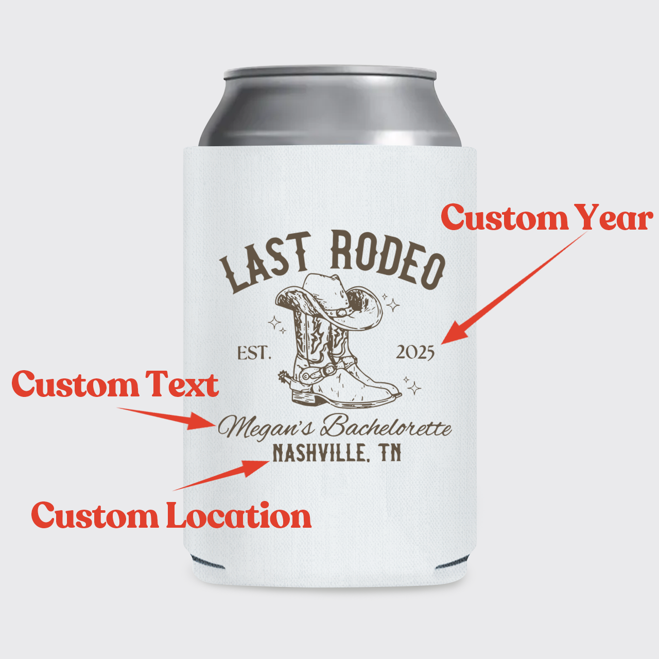 Personalized Last Rodeo Cowgirl Bachelorette Koozie