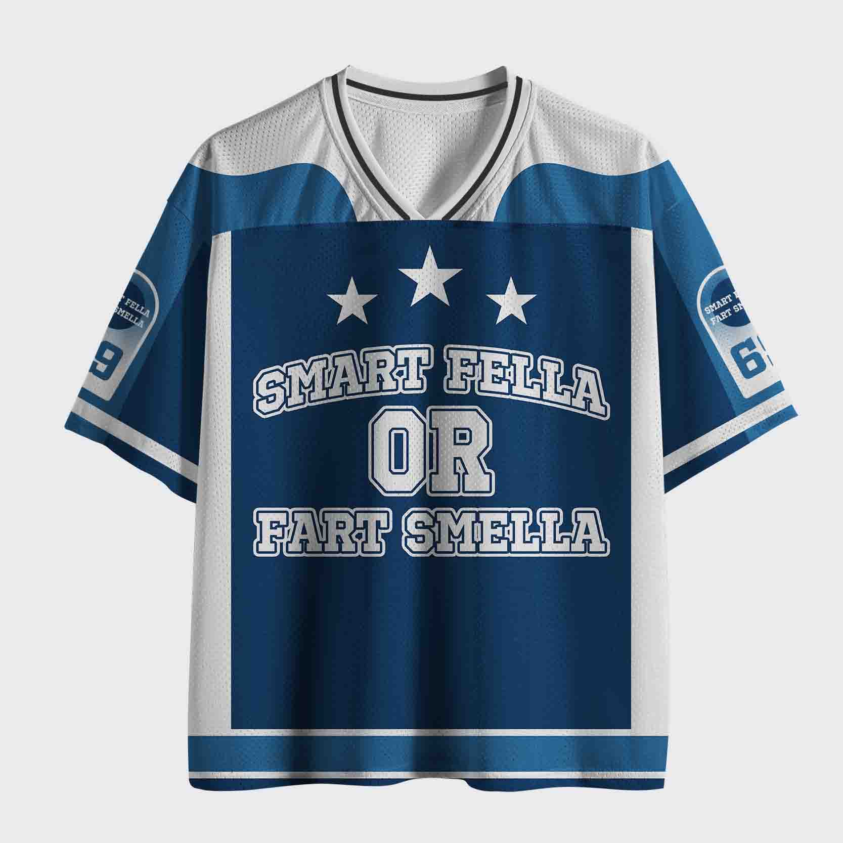 Personalized Smart Fella Or Fart Smella Mesh Jersey