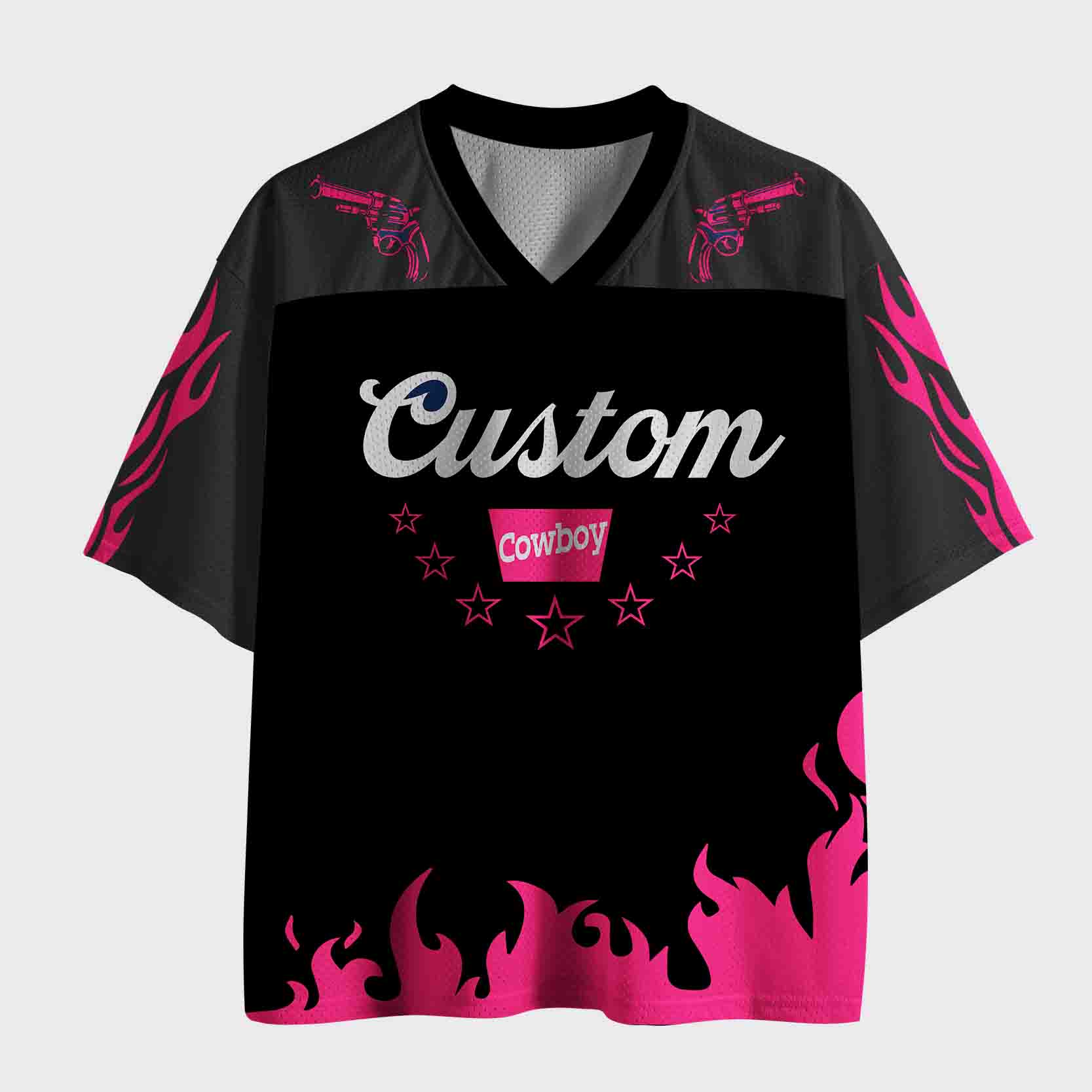 Personalized Cowboy Red Star Mesh Jersey