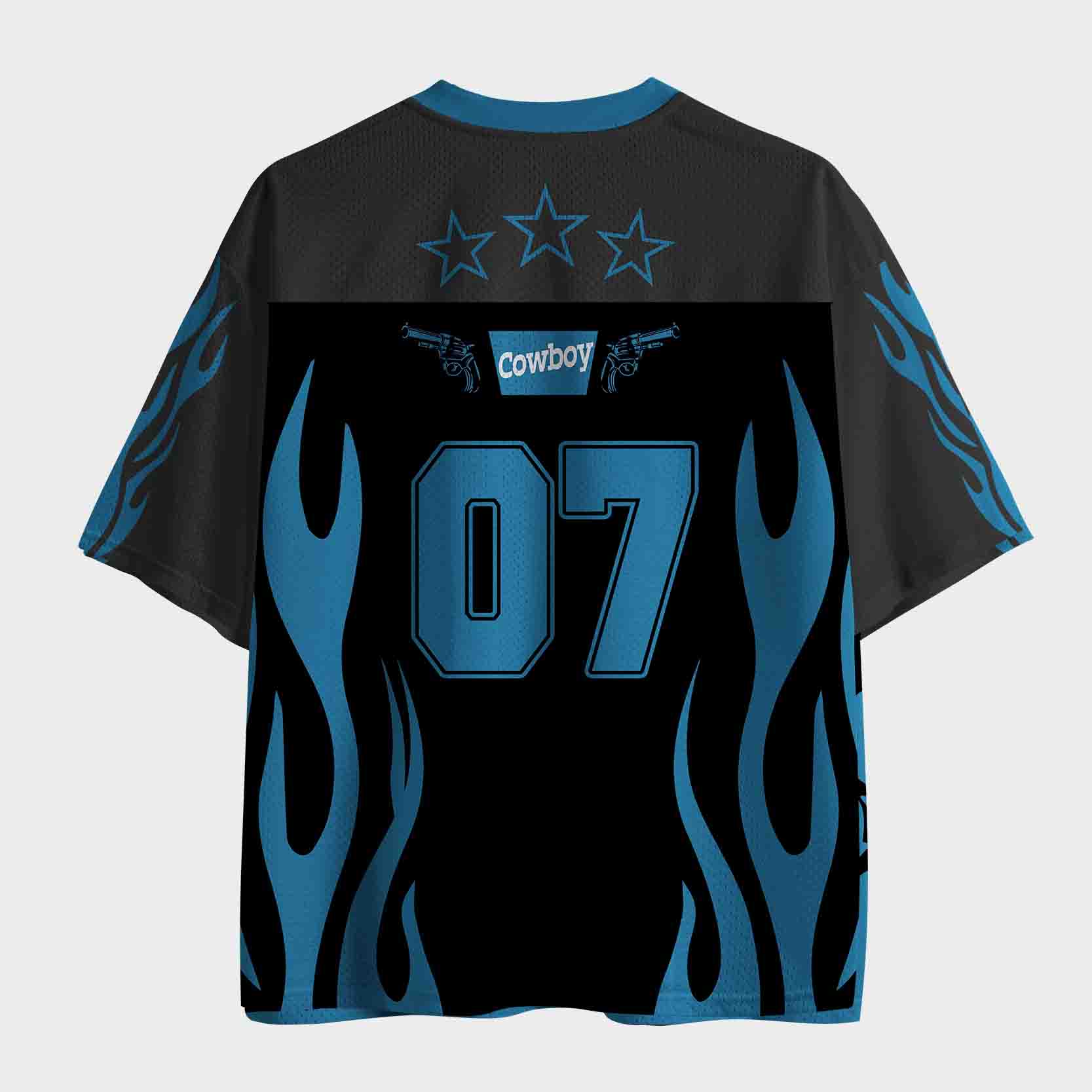 Personalized Cowboy Blue Star Mesh Jersey
