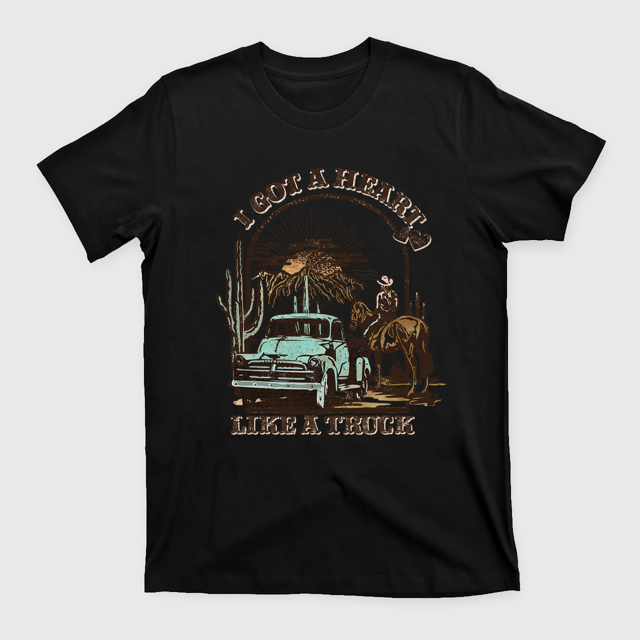 Heart Like A Truck Western Sunset T-Shirts