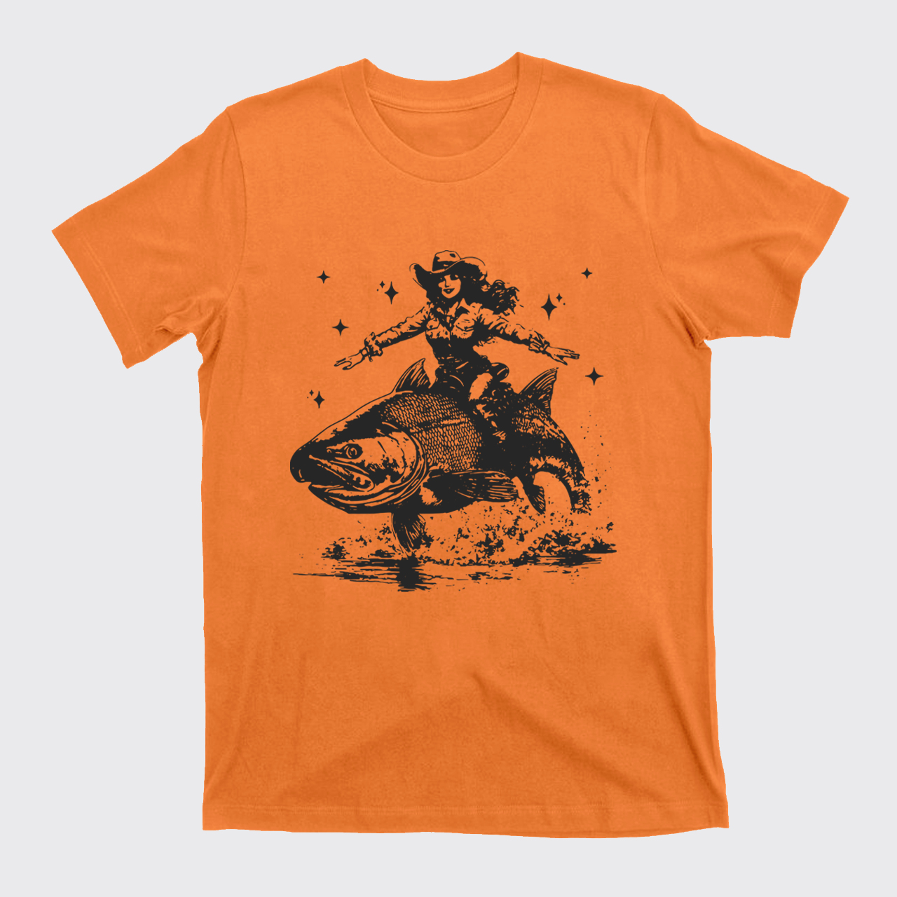 Cowgirl Riding A Fish T-Shirts