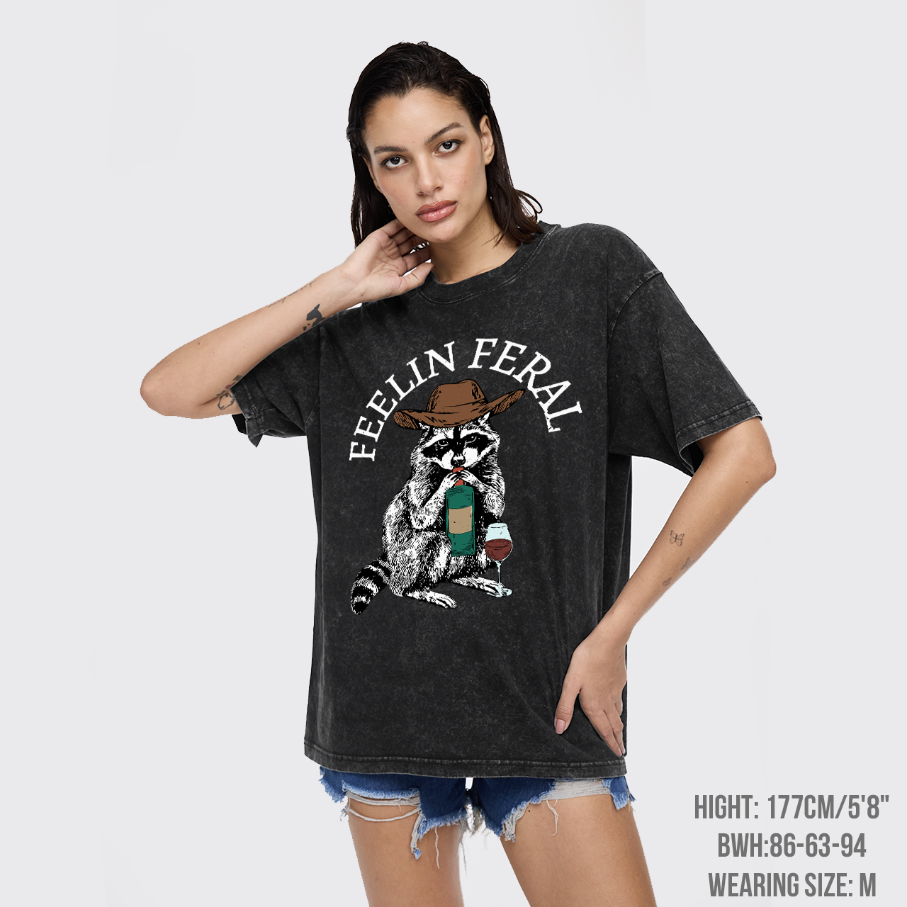 Funny Raccoon Garment-dye Tees