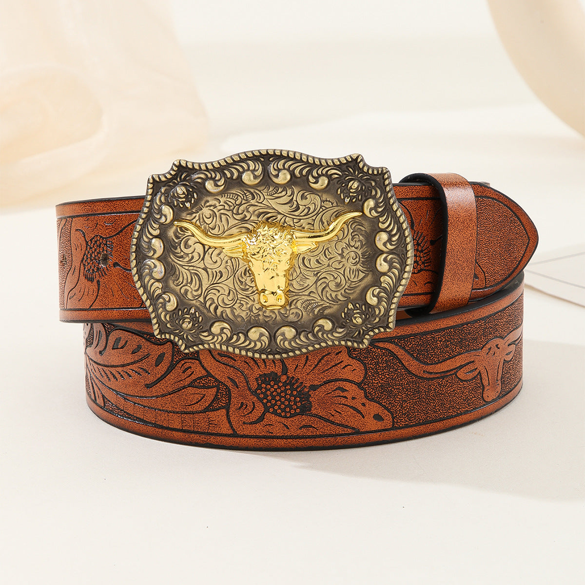 Western Denim Buckle Belt