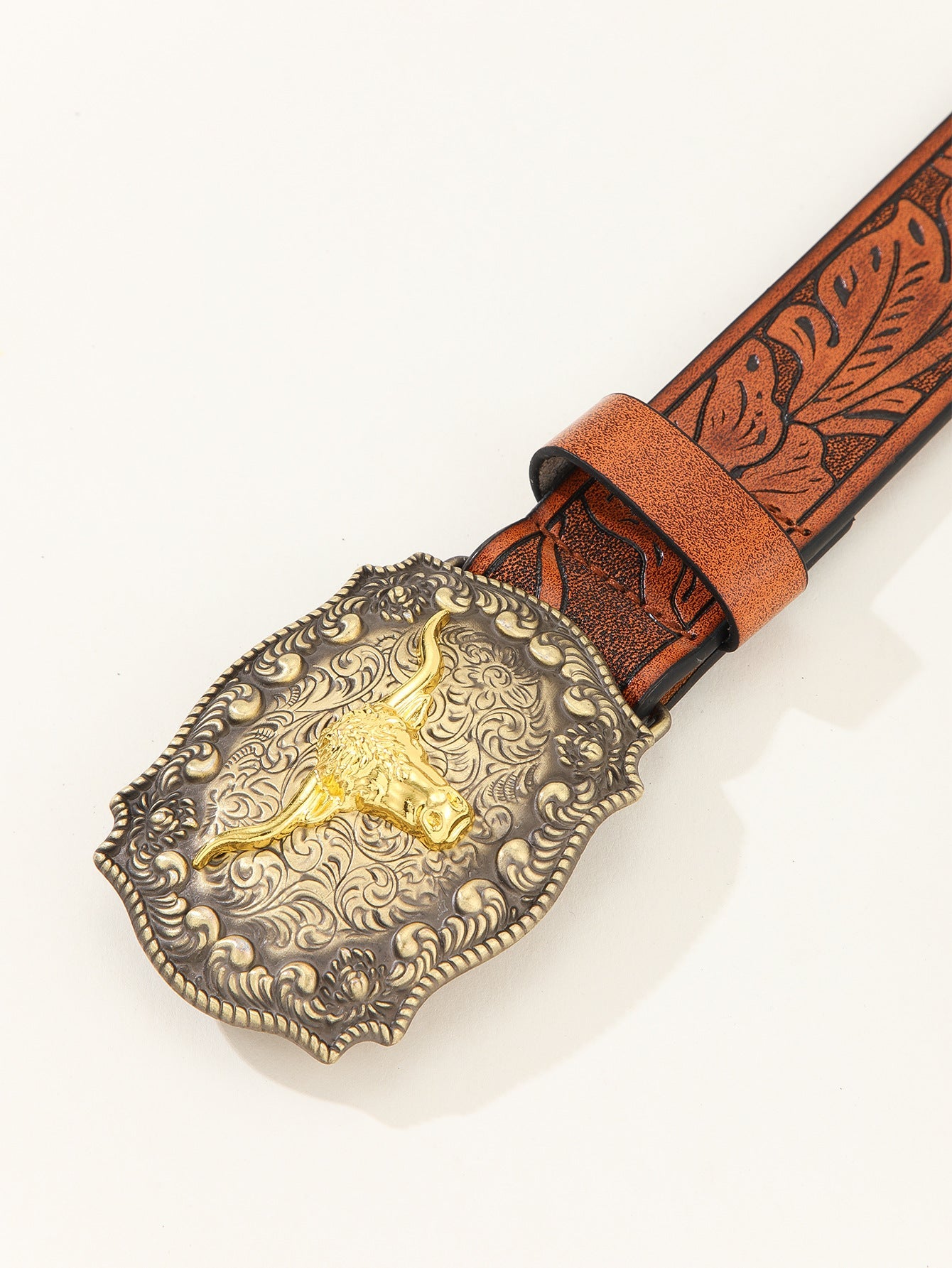 Western Denim Buckle Belt