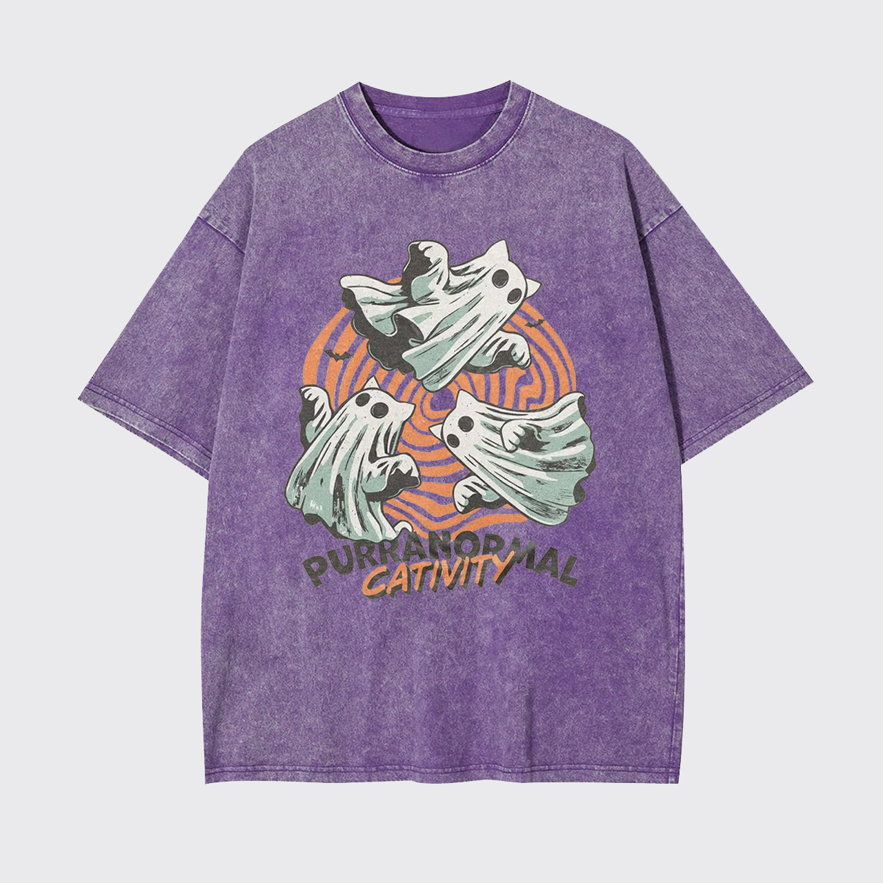 Halloween Ghost Cat Garment-dye Tees