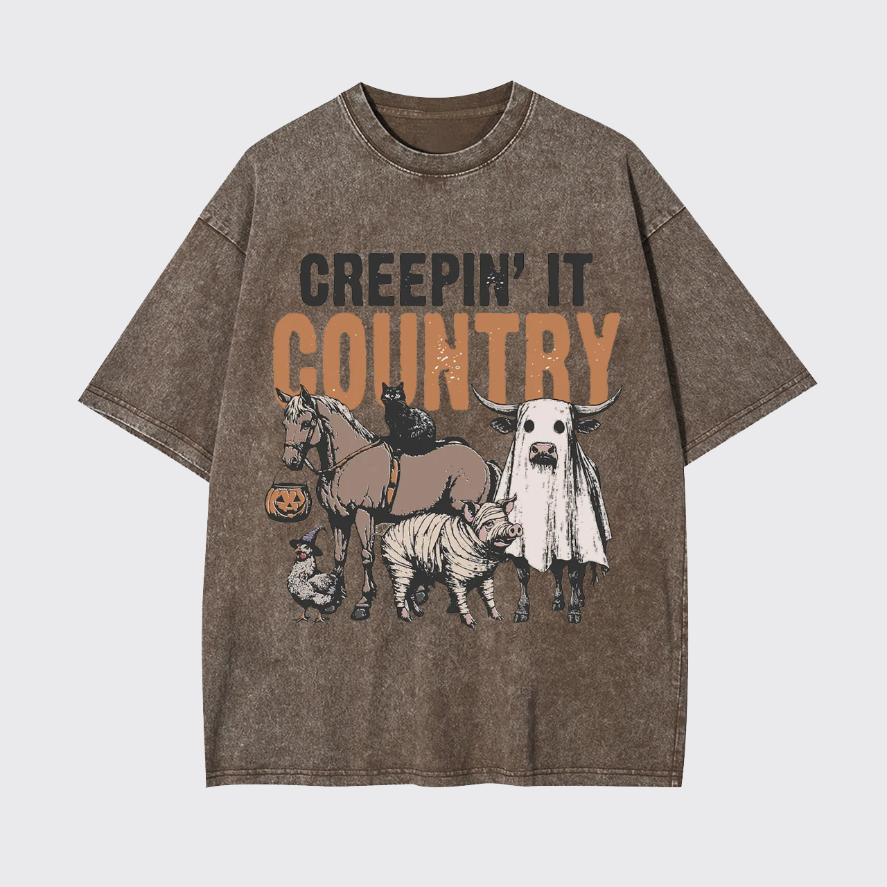 Western Farm Animals Halloween Garment-dye Tees